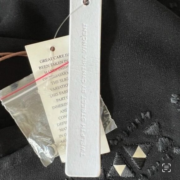 Twelfth street by Cynthia Vincent - black, embroidered minidress - New, sz S - Picture 2 of 10